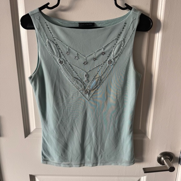 Blue-green jeweled shirt - Picture 2 of 4